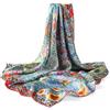 Prettystern Donna Pura Seta Colorata Foulard Scialli Sciarpa arte nouveau Gustav Klimt 90 cm Quadrato P636 Giardino di campagna con girasoli