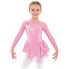 inlzdz Body da Pattinaggio Artistico Bambina Abito con Manica Lunga in Paillettes Vestito da Danza Classica Tuta da Ginnastica Leotards Danza Ballo Balletto Dancewear