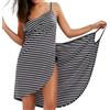 LumiSyne Bikini Copricostumi e Parei Donna Abito da Spiaggia Costumi da Bagno Copricostumi Vestito a Righe Moda Scollo a v Sexy Vestito Senza Maniche Mare Taglia Larga