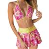 Generic Costumi da Bagno Donna Costume Mare Due Pezzi Bikini Push Up Imbottito Halter Tankini con Pantaloncini da Bagno Piscina Leggera Curvy Controllo Pancia Spiaggia Beachwear Swimwear Trasparente #I319P