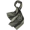 Prettystern sciarpa lunga elegante da uomo a 2 strati classica cerimonia pura seta frange corte geometrica grigio scuro grigio AB15
