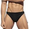 SEAUR Slip da bagno da uomo, slip da bagno, aderenti, corti, con fibbie in metallo, sexy, estivi, spiaggia, piscina, EU, S-XL = tag.No M-XXL, Lacci neri, M