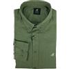 U.S. Grand Polo Equipment & Apparel Camicia Uomo in 100% Puro Lino Manica Lunga Tinta Unita Bianca Blu M L XL XXL 3X (M - Militare)