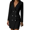 Generic Abito da Donna da Donna Doppio Stile Militare con Bottoni Lunghi Giacca Velluto