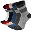 PUTUO Uomo Calzini con Dita Separate, Calze Sportive in Cotone da Uomo Calzino infradito a 5 dita, 3/4/5 paia (multicolore-7-5 Paia, EU 39-44)