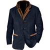 Generico Giacca da Uomo in Camoscio Bomber Giubbotto Vintage con Zip Intera Casual Stile Vintage Classico Giacca Safari da Uomo con Bottoni collo alto Giubbotto da Lavoro