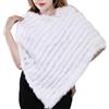 XUYUZUAU Donna Scialle Stola in Vera Pelliccia di Coniglio Poncho Mantella Stola per Sposa Festa Matrimonio Invernale