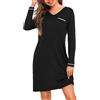 Demegimi Camicia da Notte Donna Inverno Ospedale Cotone a Maniche Lunghe Vestaglia Allattamento con Scollo a V Pigiama Comodo