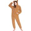 CityComfort Pigiama Intero Donna - Pigiamone Intero Morbido in Pile Teddy S-XL (Beige, M)