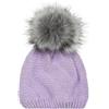 styleBREAKER Berretto Unisex in Maglia con PON PON e Fodera in Pile | Berretto a maglia fine, pon pon ecopelliccia (Ø 12 cm), fodera calda, larghezza 23 cm, estensibile 46-60 cm.
