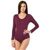Merry Style Body da donna a maniche lunghe Bodysuit in cotone Body da donna confortevole elegante BD900, rosso vivo, S