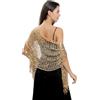 Sanmoury Scialli lunghi da donna con paillettes anni '20 sciarpa in rete scintillante mantello da sposa con frange da sera avvolgere formale Harlem Night
