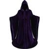 AGCOAH Costume da stregone per adulti, mantello da stregone, con maniche, in raso, con cappuccio, per Halloween