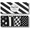 Happy Socks 4-Pack Classic Black & White Set, colorati e divertenti, Calzini per uomo e donna, Nero-Bianco (36-40)