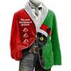 Generic Giacca natalizia da uomo in velluto a coste per feste di Natale, blazer con un bottone slim fit, giacca da ufficio con tasche, Rosso Verde Natale Velluto Giacca per Uomo, L
