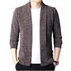 MGDIFYXAA Maglione Cardigan da Uomo - Cardigan da Uomo Lavorato A Maglia con Risvolto in Ciniglia, Senza Bottoni, Tinta Unita, Semplice, Casual da Lavoro, Abbigliamento da Uomo