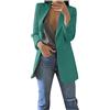 Generisch Festivo solido a maniche lunghe tasche cappotto anteriore aperto ufficio quotidiano vestito moda cappotto