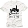 MAKAYA Moto Accessori - Abbigliamento Vintage Biker T-Shirt Cafe Racer - Maglietta T-Shirt Anarchy Bianco XL