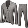 YOUYING Completo da uomo 3 pezzi Slim Fit monopetto giacca gilet pantaloni blazer set casual business party abiti da matrimonio, C# Grigio, XL
