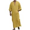 Generic Giacca da Uomo a Maniche Lunghe con Scollo a V in Cotone alla Casual da Uomo Camicia Notte Manica Lunga