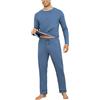 Aseniza Pigiama da Uomo Invernale, Pigiama a Maniche Lunghe in Cotone Semplice ed Elegante Pigiama Morbido Loungewear