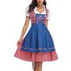 Generico Dirndl Vestito da Donna Ragazze Oktoberfest Tedesco Abito Tradizionale Costume per Feste Costume Abito Tirolese da Abiti Tirolese Dirndl Elegante Gonna Oktoberfest Set (1-Blue, XXXXL)
