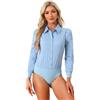Allegra K Body Camicia Donna con Colletto e Bottoni Maniche Lunghe Business Ufficio