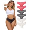 Hialegion Donne Slip Pizzo V-Cut Panty per Le Donne Panty Traspirante Belle Femmina 6 Pezzi Multicolore M