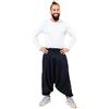FANTAZIA Pantaloni alla turca con elastico, tinta unita, cavallo basso, stile sarwel indiano nero Taglia unica