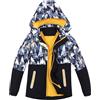 OPLERT Giacca da ragazzo con fodera in soft shell, impermeabile e antivento, con cappuccio, per l'autunno e l'inverno all'aperto
