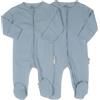 AdoraCub Confezione 2 tutine bambini cerniera 2 vie, cotone biologico, bianco rosa cuore blu, morbide comode traspiranti, taglia neonato 2 anni, avvolta
