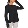 IECCP Camicetta Sportiva da Donna, a Maniche Lunghe, UPF 50+, Protezione dai Raggi UV, Maglietta a Maniche Lunghe, vestibilità Sottile, con Foro per Il Pollice, rashguards
