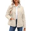 WZMYDBD Giacca da Donna Invernale Senza Cappuccio Giacche Trapuntate Leggere da Donna Abbigliamento Invernale con Tasche Giubbotto Termico Bottoni Giacconi Tinte Unite Vintage Winter Jacket Women Classic