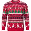 Jezonga Maglione Natalizio Uomo Maglia di Natale Divertente Maglioni di Natale Pullover Sweater Stampa Fiocco di Neve Alce a Maniche Lunga Girocollo Festa Natalizie Rosa XL