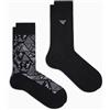 Emporio Armani Graphic Allover 2-pack Socks Short Confezione da 2 calzini Uomo