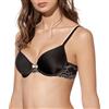 Selene, Reggiseno Donna con Ferretto e Coppe Imbottite, Spalline e Fascia in Pizzo Bicolore, Collezione Flavia, Colore Nero, Taglia 6C