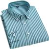 Adhdyuud - Camicia da uomo in cotone Oxford a righe, casual, business, a maniche lunghe, a scacchi, vestibilità regolare, con taschino, M
