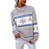 Demegimi Maglioni Natalizi Donna Pullover Natale Maglietta a Manica Lunga Maglione Natalizio Fiocco Neve Alce Girocollo Donna Maglione Festa Natale