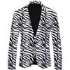 Generisch Sakko - Giacca da uomo con motivo zebrato a righe, slim fit, business, elegante giacca per il tempo libero per matrimoni ed eventi., O bianco., XXL