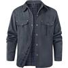 Voqeen Giacca Uomo Casual Camicia Maniche Lunghe Plaid Giubbotto Bottone a Pressione Giacca Occidentale Robusto Outdoor Flanella Foderato Leggera Giubbino