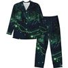 Alliya Set pigiama a maniche lunghe da uomo Glow In The Dark Night Sleep Relax Viaggio Pigro Weekend Set Due Pezzi