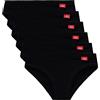 Liabel Slip a Vita Bassa Cotone bielastico Art. 423, 6 Pezzi Nero 2 (XS)