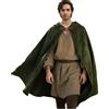 Shyllin Mantello con Cappuccio Halloween in Velluto, Renaissance Costume Medievale Vestito Uomo, Mantello Hobbit Harry Potter Strega Mantello Vampiro Costume Halloween Cosplay Carnevale