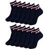 Fila CALZINI SNEAKERS OFFERTA 6 E 12 PEZZI, CALZA UNISEX, CALZE SPORTIVE CICLISTA ART. 9398 (IT, Numero 43-46, 12 PAIA BLU)