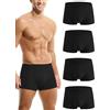 HOEREV Boxer da Uomo in Modale Super Morbido, Confezione da 4,4Nero,XXL