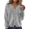 kipfall Giacca Felpa da Donna con Cerniera, Colletto Alto, Capispalla Senza Cappuccio, Cappotto Casual con Tasche, Grigio chiaro., Small