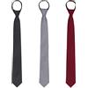 WANYING Cravatta Stretta 6cm Pre-legato con Cerniera per Uomo Business Casual Lunghezza 48cm