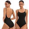 Sanstrong Body per donne con spalline regolabili da balletto per danza e ginnastica, intimo da ballo per adulte, body per ragazze da palestra, intimo da danza, Nero , S