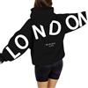 pdodo Felpa Oversize da Donna, Pullover Invernale Y2K con Cappuccio Felpe Thermofleece con Cappuccio Stampa Posteriore Felpa a Maniche Lunghe con Cappuccio Felpa con Tasche Nero 1# S
