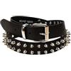 Heart Rock Cintura con borchie Killer in ottone, cintura uomo pelle stile rock e biker, cintura nera borchie nickel free - Made in Italy